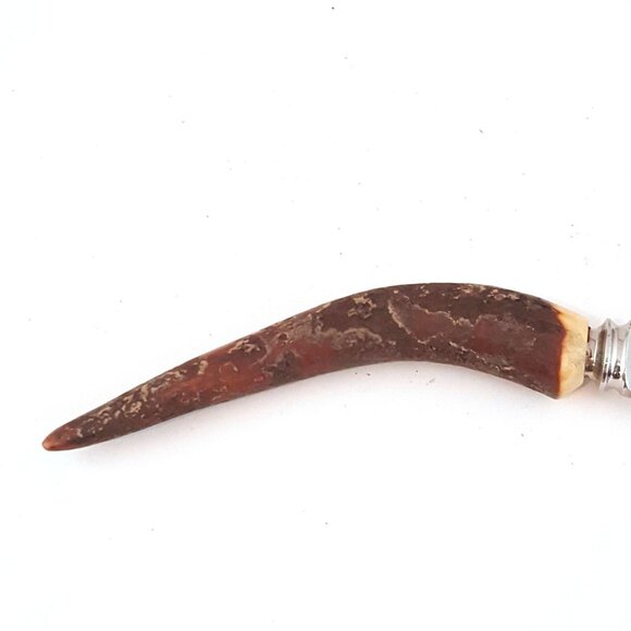 Vintage Horn Antler Handle Cheese Knife Duracut M Bernard Sheffield England - Picture 4 of 6